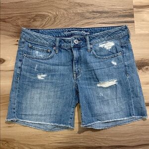 American Eagle Outfitters Distressed Blue Jean Shorts